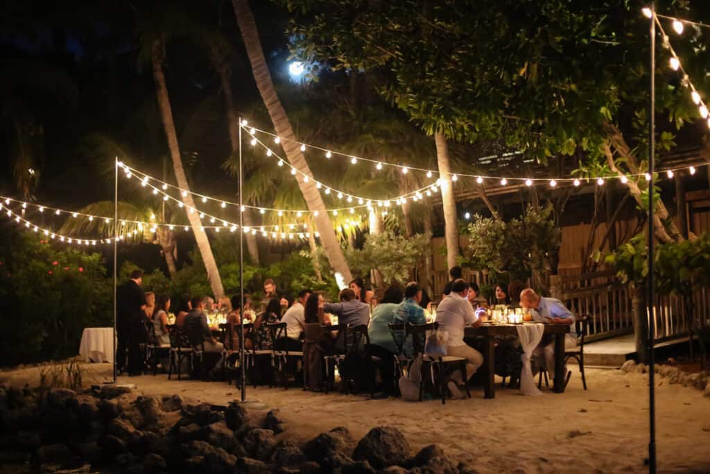 Nighttime reception at little palm island